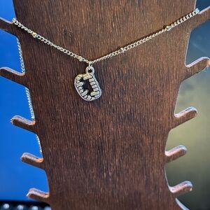 Gold-Tone Tooth Charm Necklace - Women's Jewelry